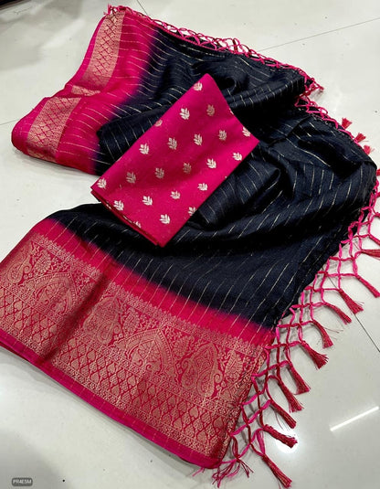 Mysore Silk Saree with Weaving & Blouse Piece