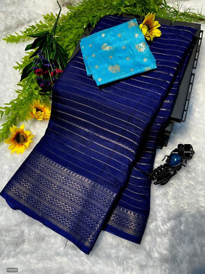 Mysore Silk Saree with Weaving & Blouse Piece