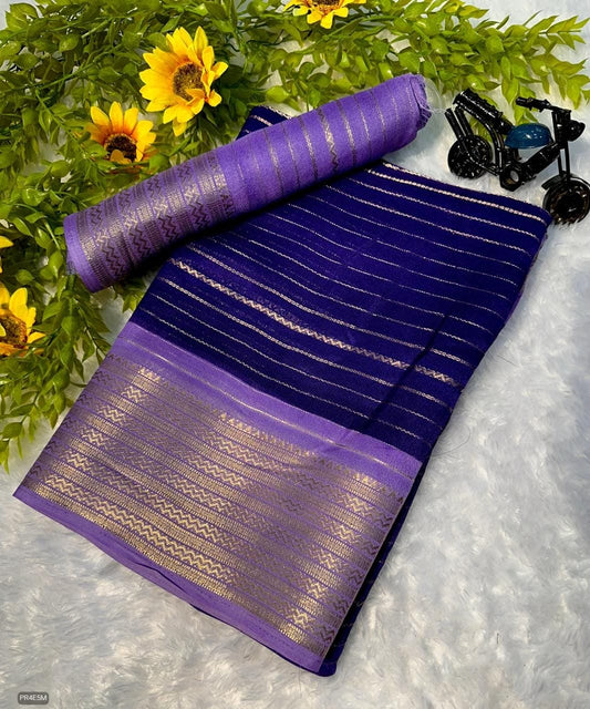 Mysore Silk Saree with Weaving & Blouse Piece