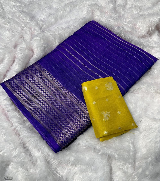 Mysore Silk Saree with Weaving & Blouse Piece