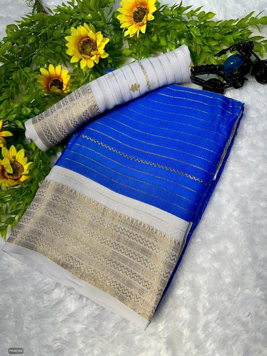 Mysore Silk Saree with Weaving & Blouse Piece