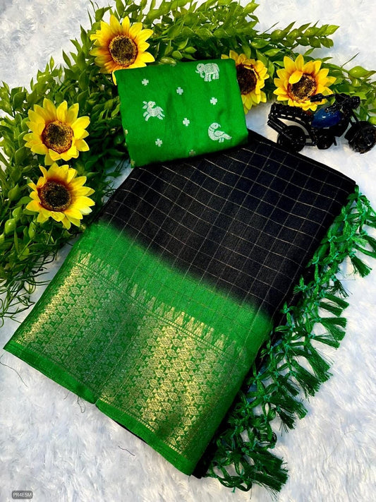 Mysore Silk Saree with Weaving & Blouse Piece