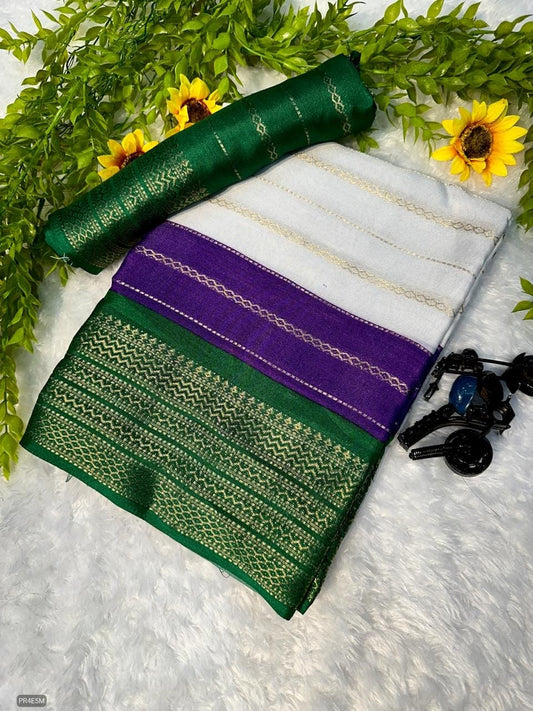 Mysore Silk Saree with Weaving & Blouse Piece