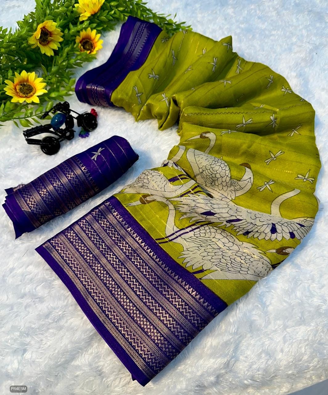 Mysore Silk Saree with Weaving & Blouse Piece