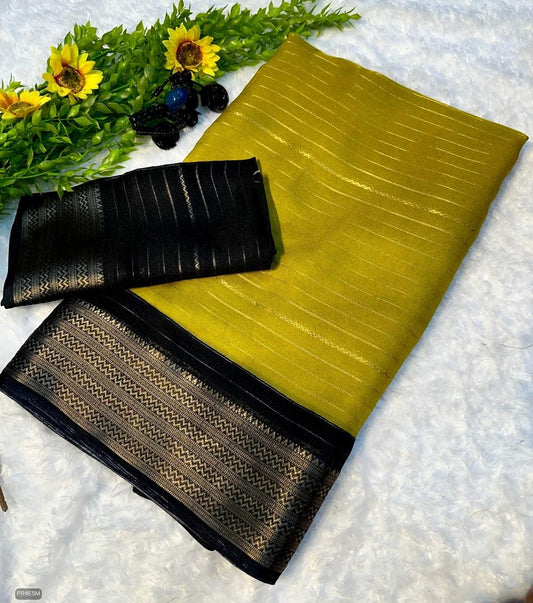 Mysore Silk Saree with Weaving & Blouse Piece