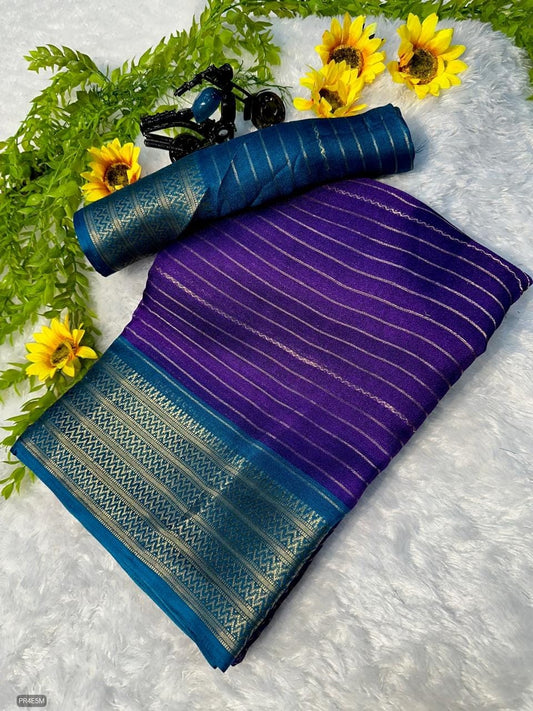 Mysore Silk Saree with Weaving & Blouse Piece