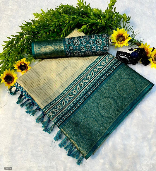 Mysore Silk Saree with Weaving & Blouse Piece