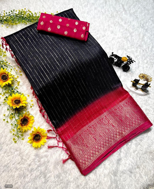 Mysore Silk Saree with Weaving & Blouse Piece