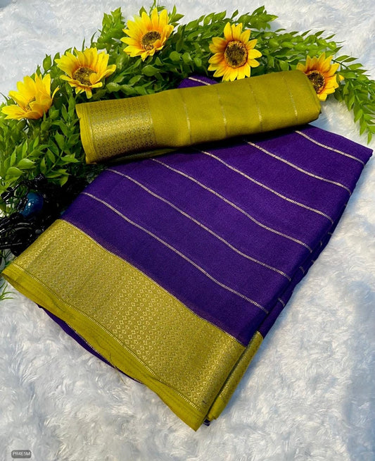 Mysore Silk Saree with Weaving & Blouse Piece