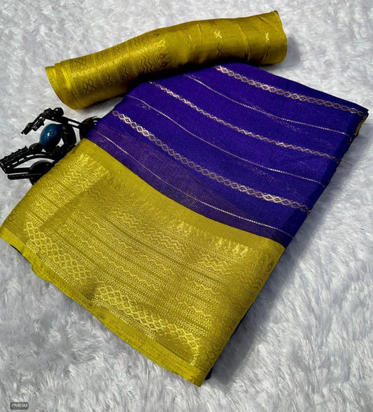 Mysore Silk Saree with Weaving & Blouse Piece
