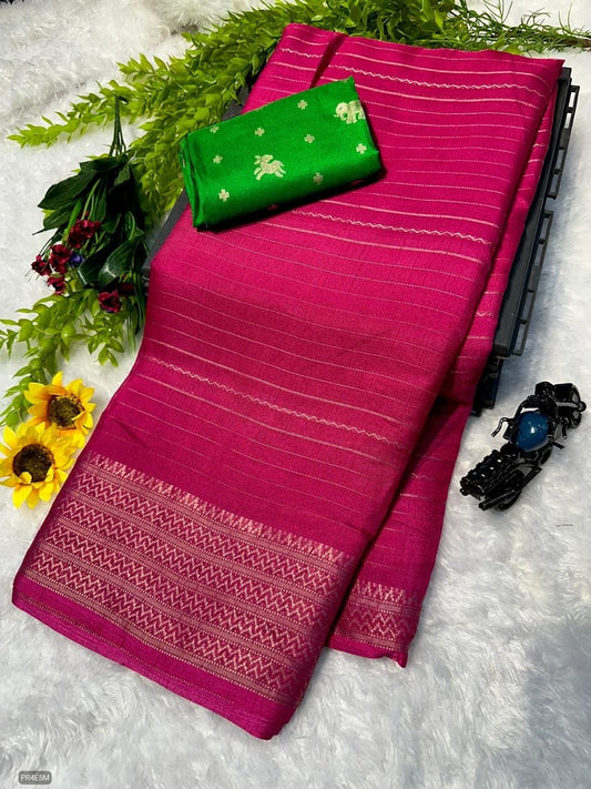 Mysore Silk Saree with Weaving & Blouse Piece
