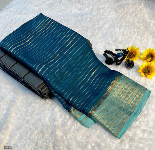 Mysore Silk Saree with Weaving & Blouse Piece