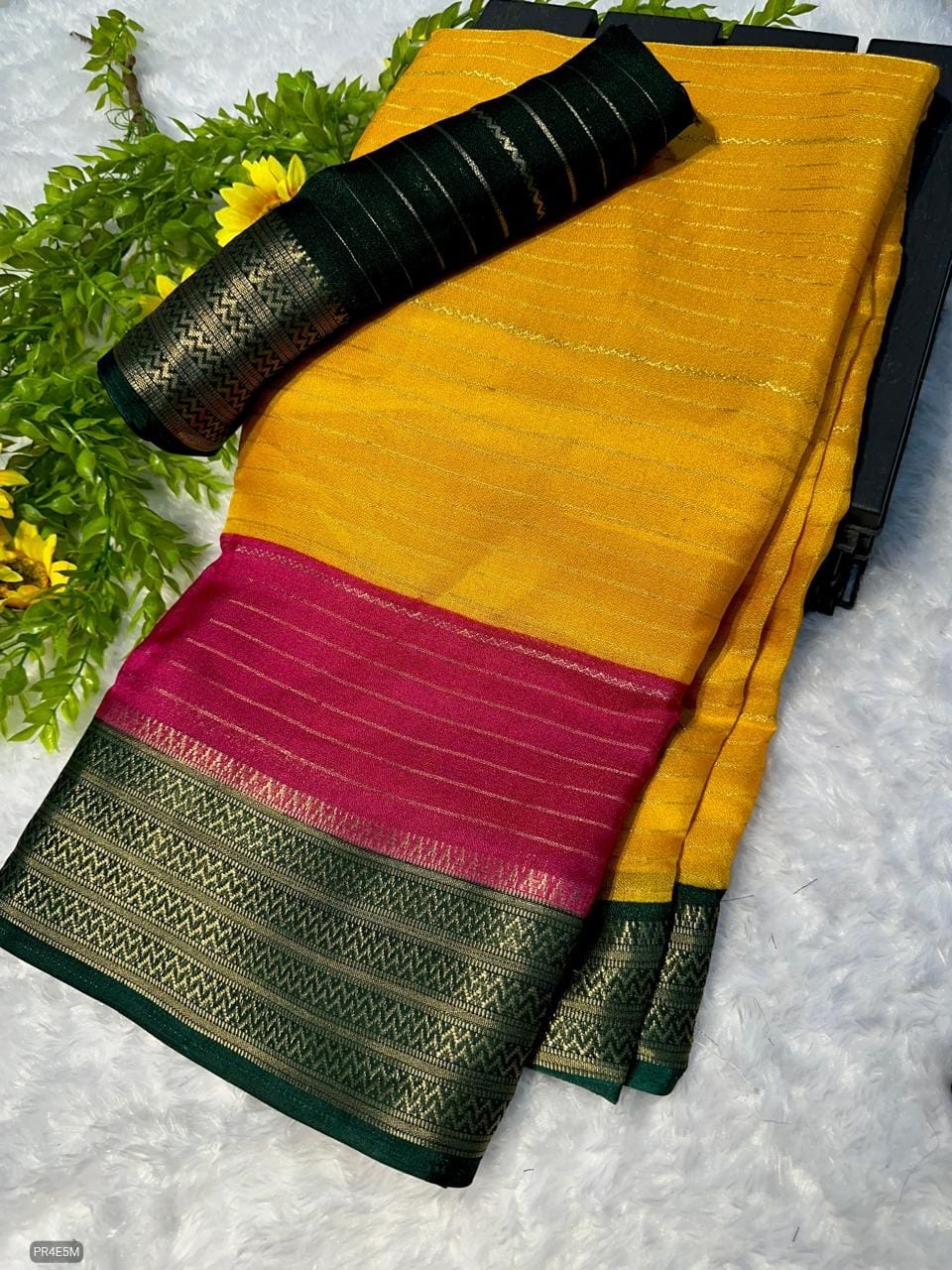 Mysore Silk Saree with Weaving & Blouse Piece