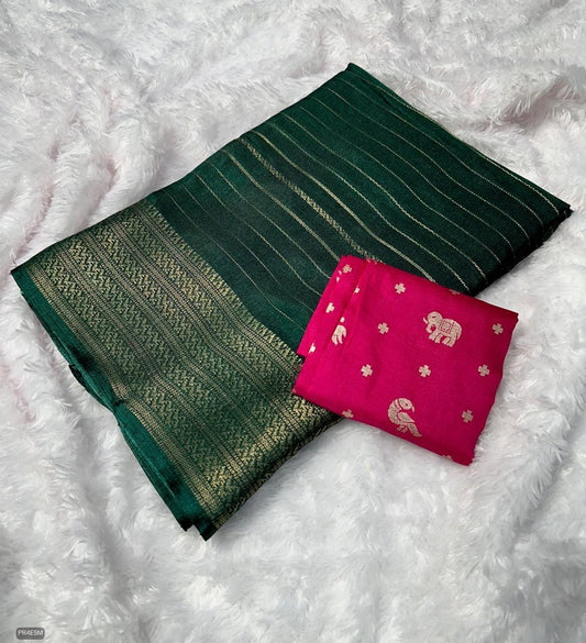 Mysore Silk Saree with Weaving & Blouse Piece