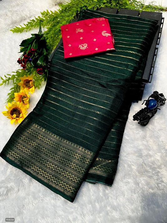 Mysore Silk Saree with Weaving & Blouse Piece