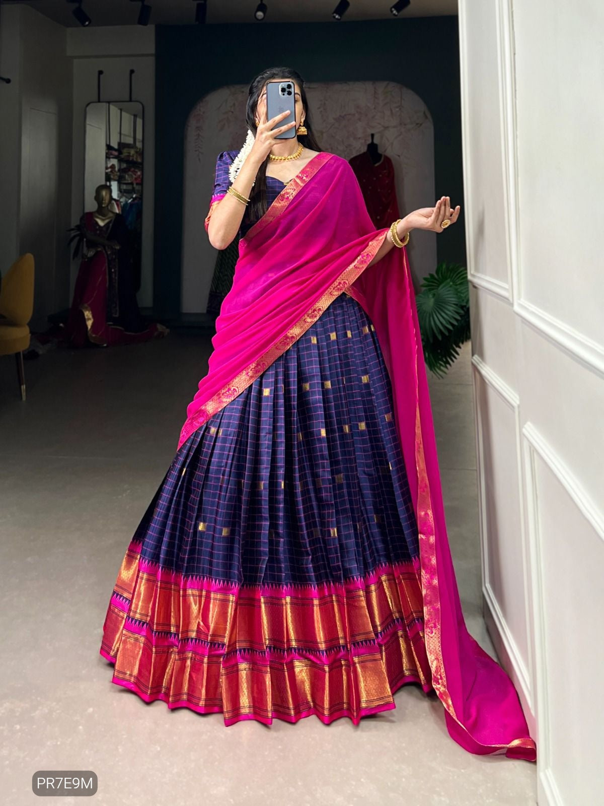 Paithani Cotton Silk Lehenga Set with Weaving Work & Georgette Dupatta