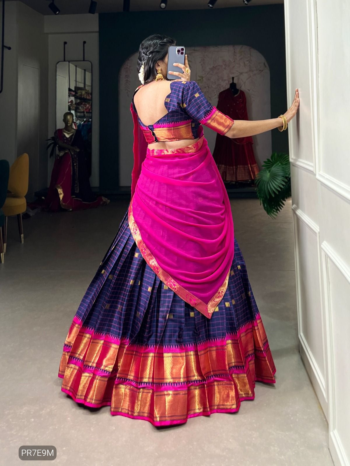 Paithani Cotton Silk Lehenga Set with Weaving Work & Georgette Dupatta