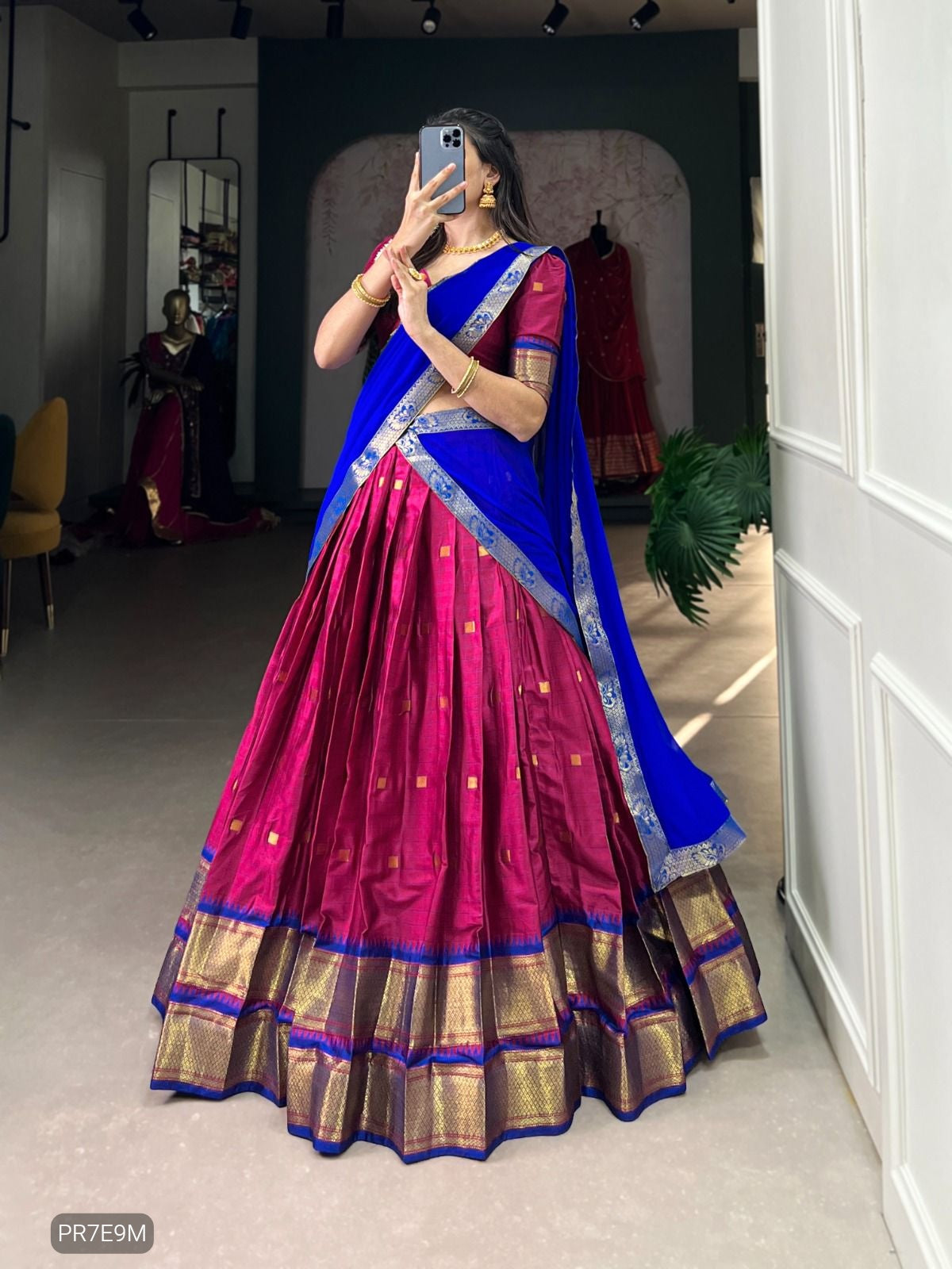 Paithani Cotton Silk Lehenga Set with Weaving Work & Georgette Dupatta