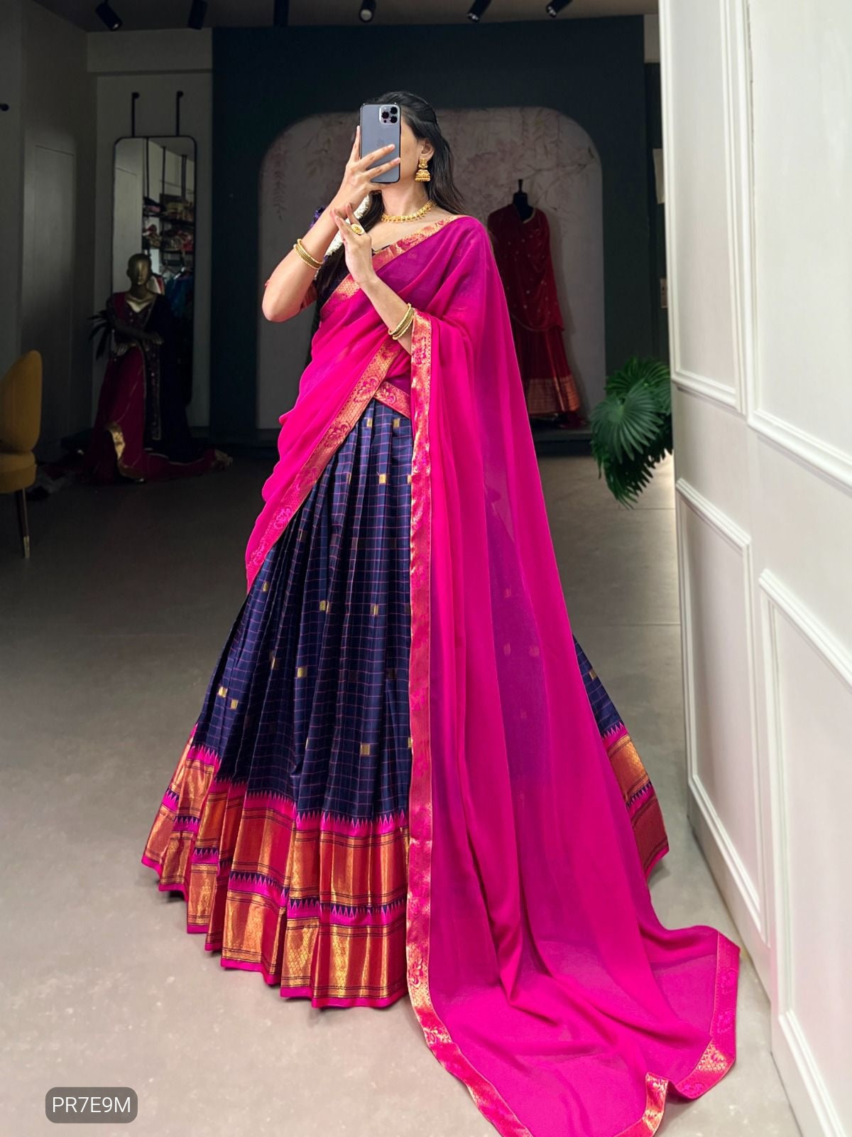 Paithani Cotton Silk Lehenga Set with Weaving Work & Georgette Dupatta