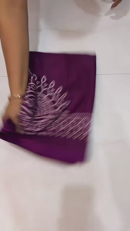 Ajrakh Gajji Crepe Silk Saree with Blouse – 6.30m