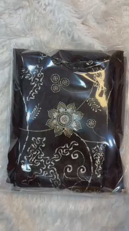 Fancy Crush Satin Saree with Lace & Beads Work Blouse