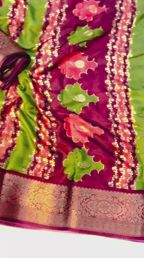 Mass Mellow Georgette Saree with Jacquard Weaving & Foil Work