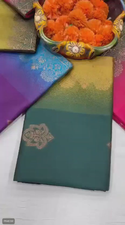 Lichi Silk Saree with Jacquard Work & Contrast Blouse