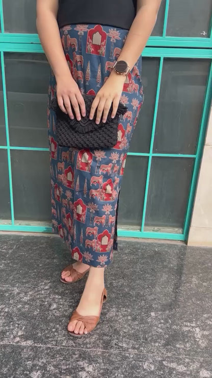 Cotton Crop Top and Pencil Maxi Skirt Set