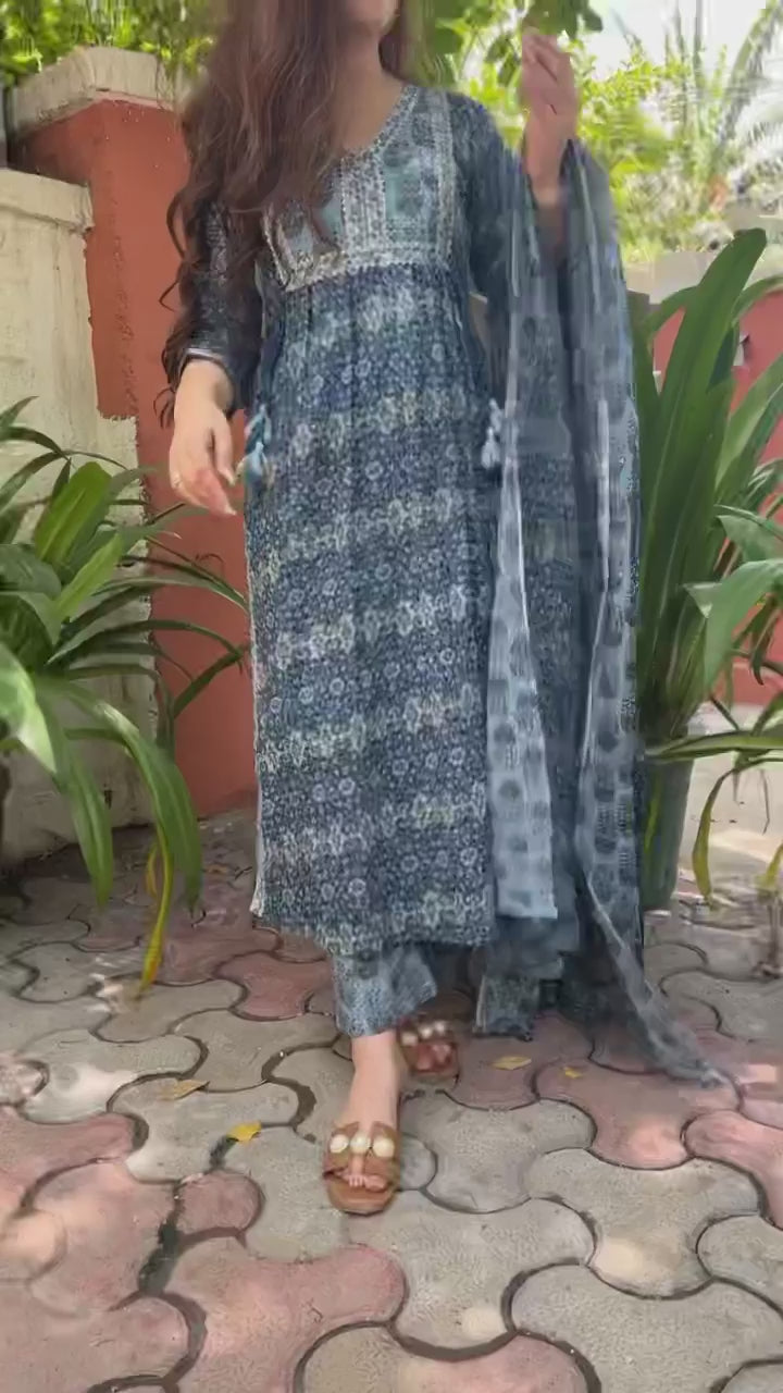 Elegant Cotton Naira Cut Anarkali Kurta Set With Heavy Embroidery, Salwar  Suit, Designer Salwar Suit, Women Salwar Suits, महिलाओं का सूट सलवार -  Siddhi Vinayak Trading Agency, Jaipur