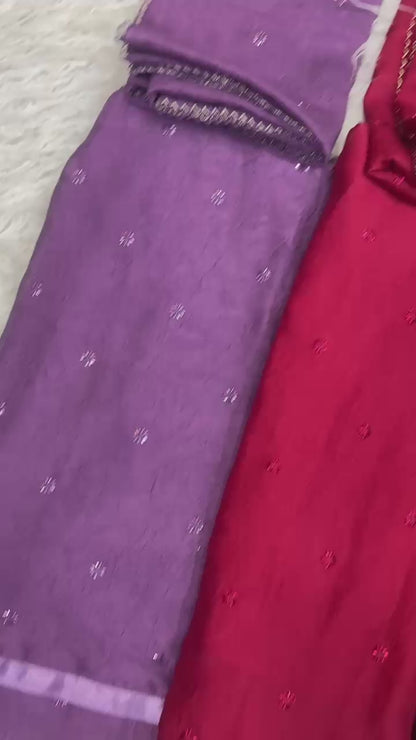 Rangoli Crush Beads Work Fully Stitched Half Saree Lehenga Set with Dupatta