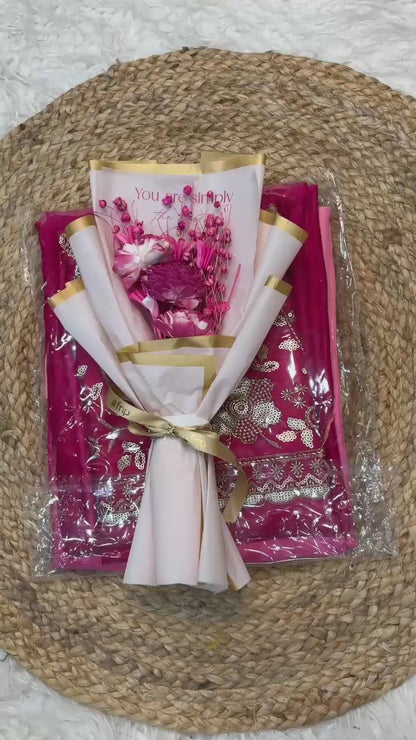 Rangoli Crush Shaded Saree with Beads Work Blouse
