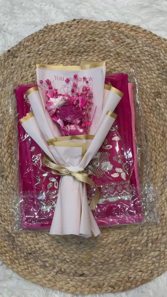 Rangoli Crush Shaded Saree with Beads Work Blouse