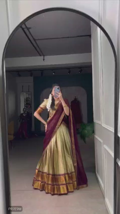 Paithani Cotton Silk Lehenga Set with Weaving Work & Georgette Dupatta