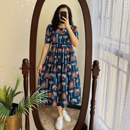 Printed Cotton 60/60 Midi Dress for Women