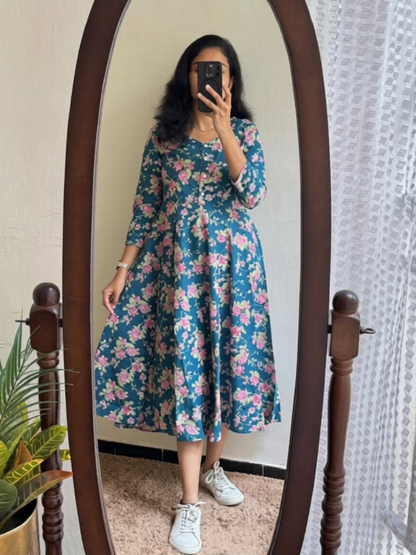 Printed Cotton 60/60 Midi Dress for Women