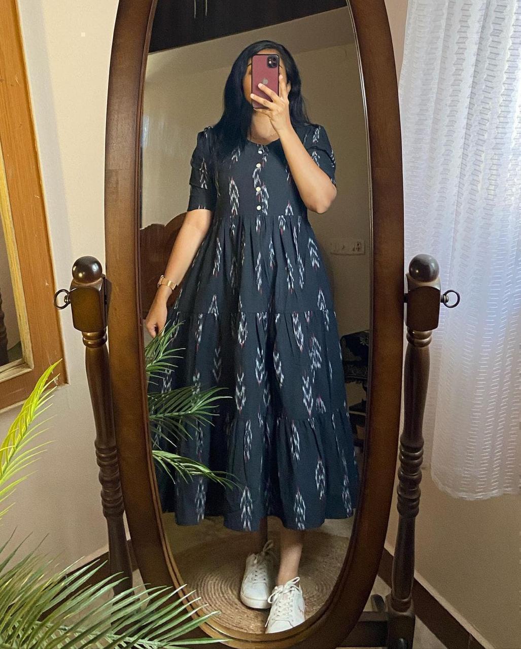 Printed Cotton 60/60 Midi Dress for Women
