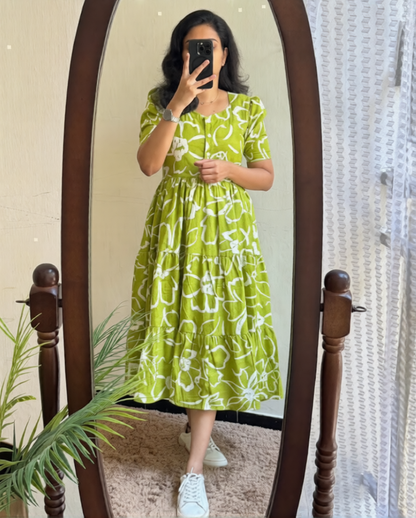 Printed Cotton 60/60 Midi Dress for Women