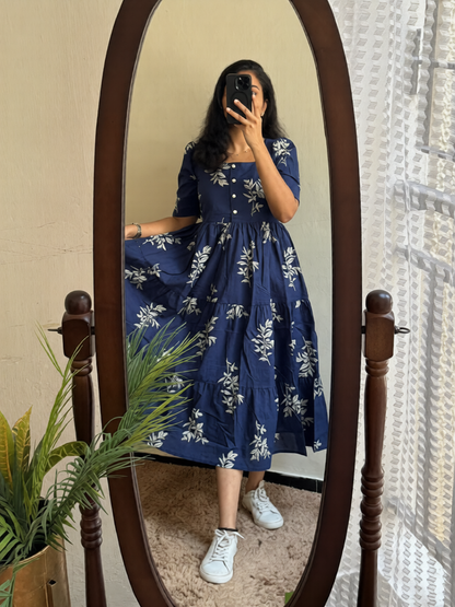 Printed Cotton 60/60 Midi Dress for Women
