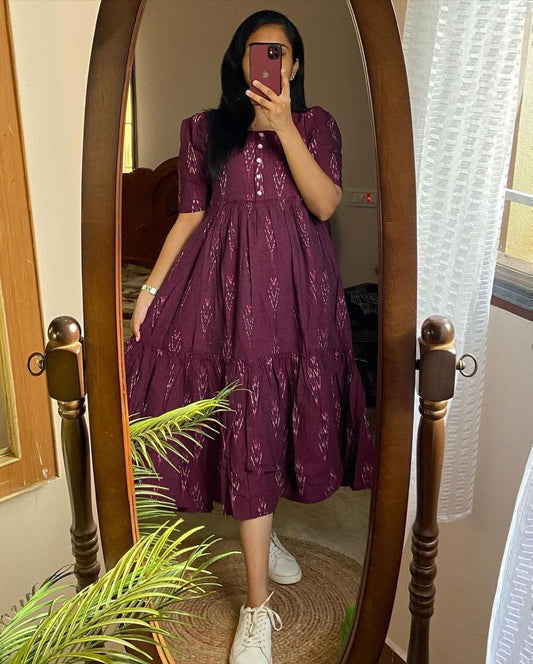 Printed Cotton 60/60 Midi Dress for Women