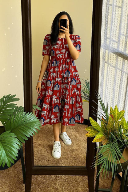 Printed Cotton 60/60 Midi Dress for Women