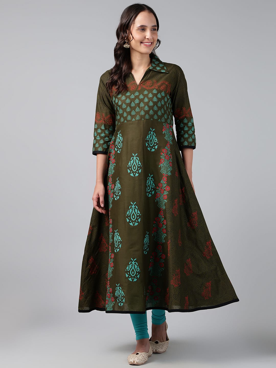 Printed Cotton Anarkali Kurta | 48 Inch Flared