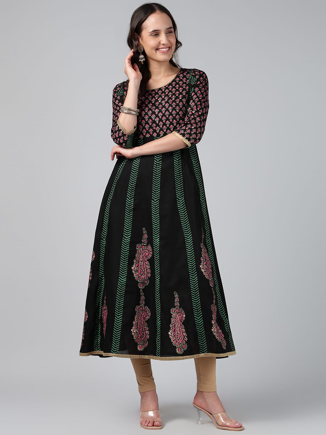 Printed Cotton Anarkali Kurta | 48 Inch Flared