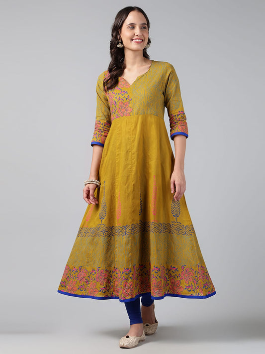 Printed Cotton Anarkali Kurta | 48 Inch Flared