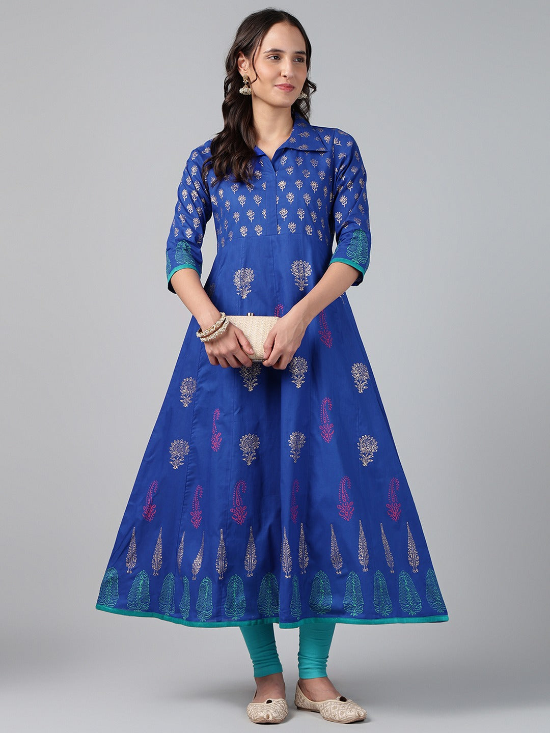 Printed Cotton Anarkali Kurta for Women