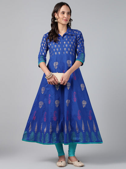 Printed Cotton Anarkali Kurta for Women