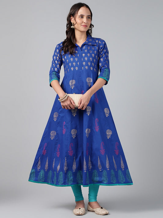 Printed Cotton Anarkali Kurta for Women