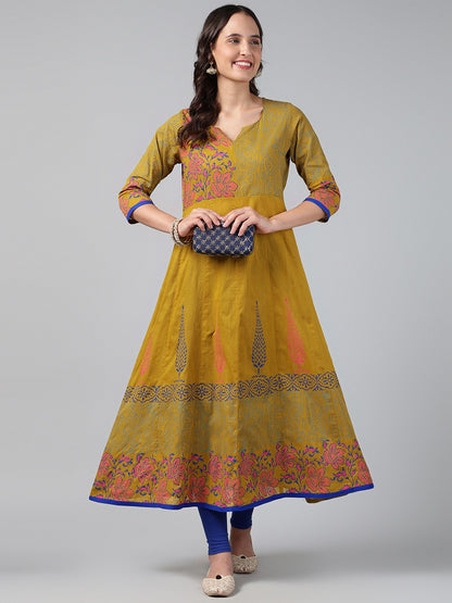 Printed Cotton Anarkali Kurta for Women