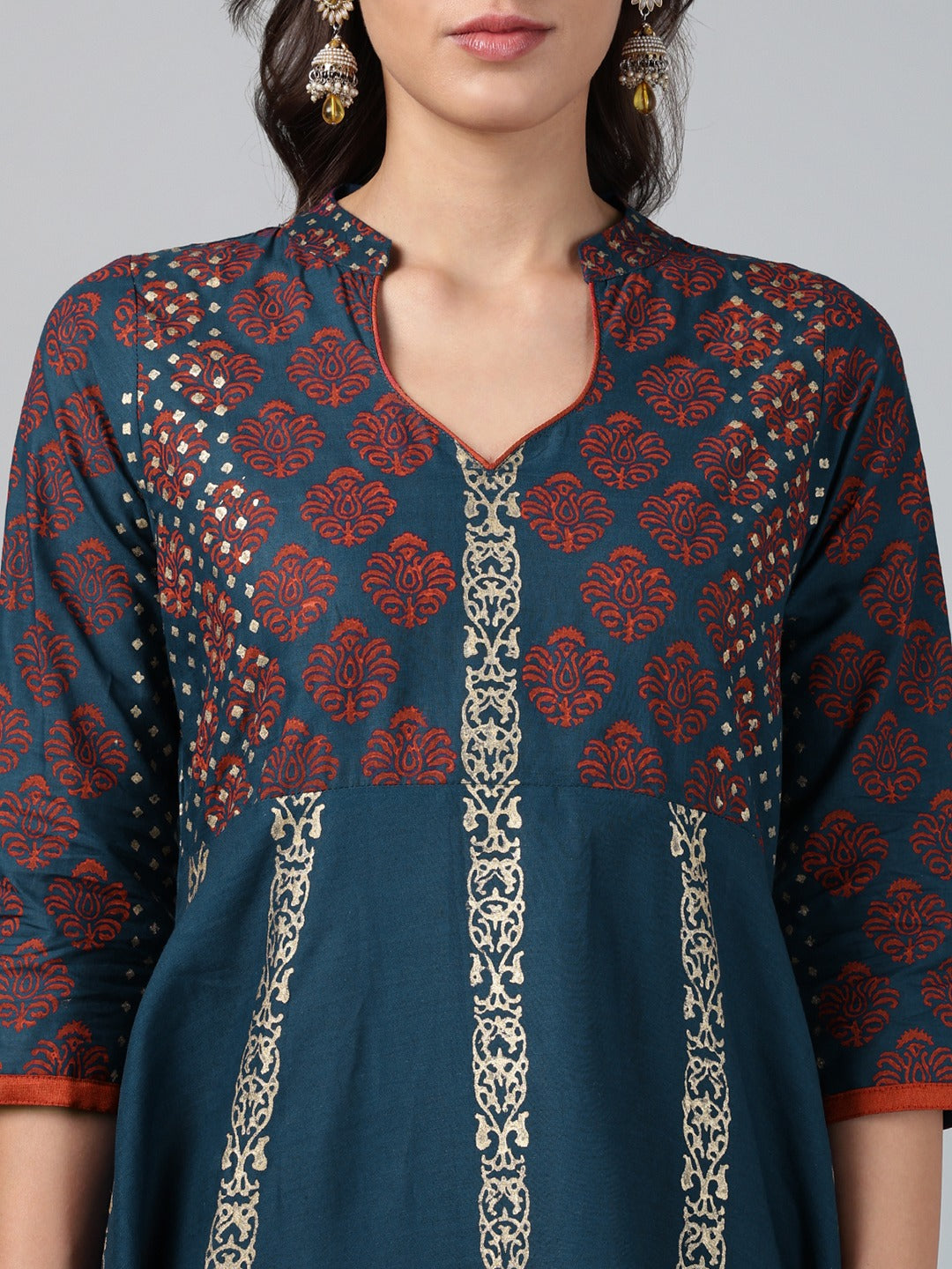 Printed Cotton Anarkali Kurta for Women