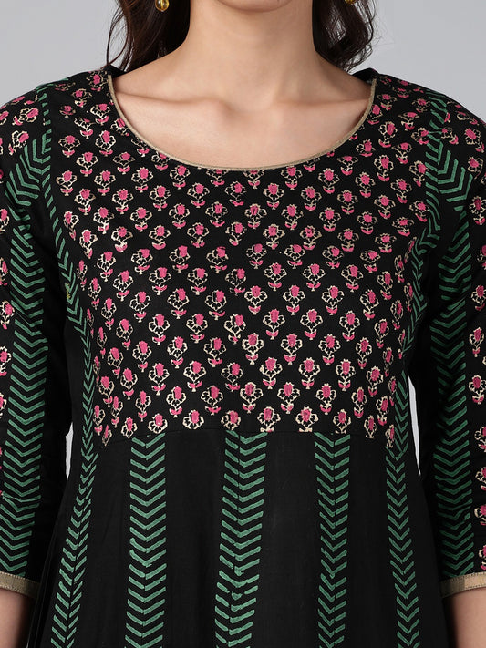 Printed Cotton Anarkali Kurta for Women
