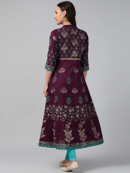 Printed Cotton Anarkali Kurta for Women